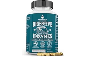 Ancestral Supplements Digestive Enzymes for Women & Men, 90 Capsules, with Probiotics and Grass Fed Beef Organs, Supports Gut Health, Digestive Health & Nutrient Absorption, Allergen Free, Non GMO