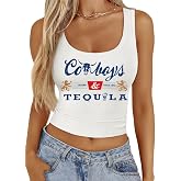 Western Cowgirl Tank Tops Women Country Music Crop Top Sleeveless Cowboy Graphic Cami Shirt