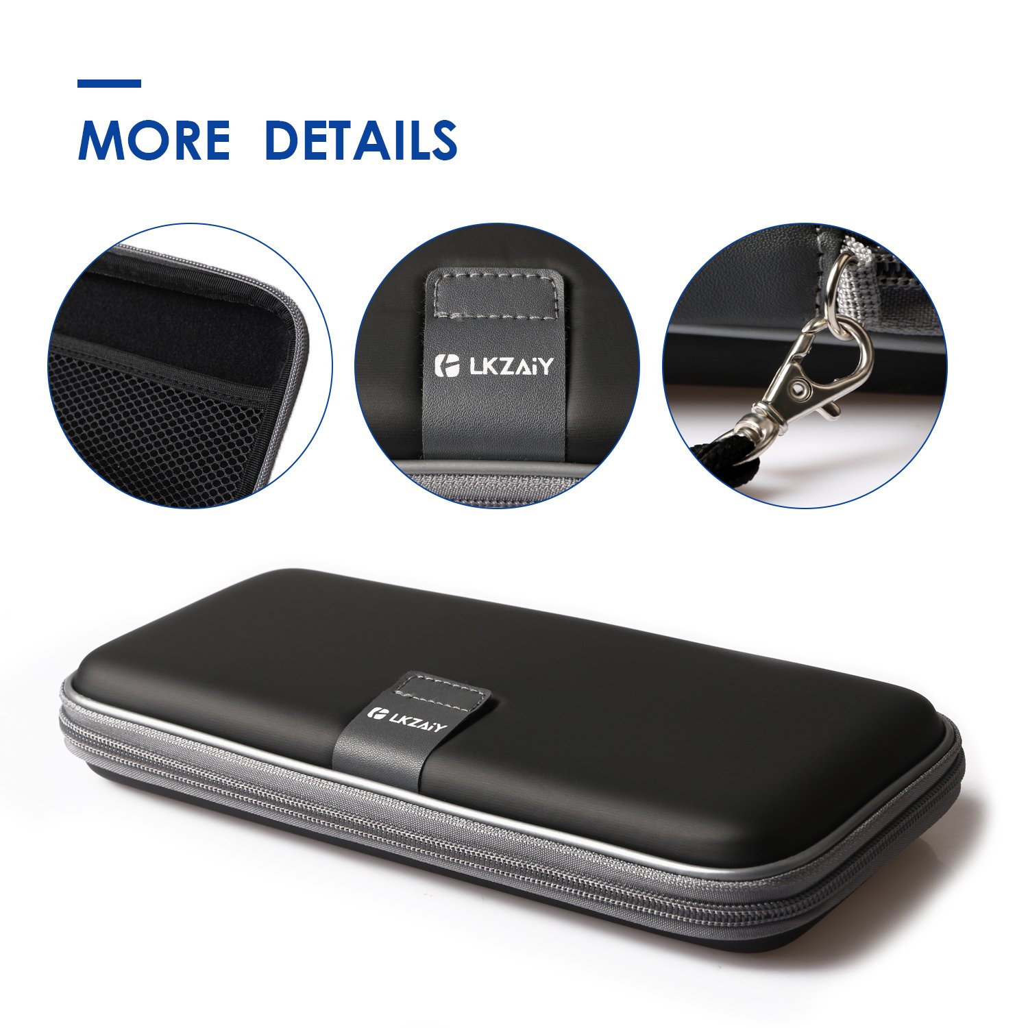 LKZAIY Carry Case Compatible With Nintendo Switch - BLACK Protective Hard Portable Travel Carry Case Shell Pouch for Nintendo Switch Console & Accessories (Black)