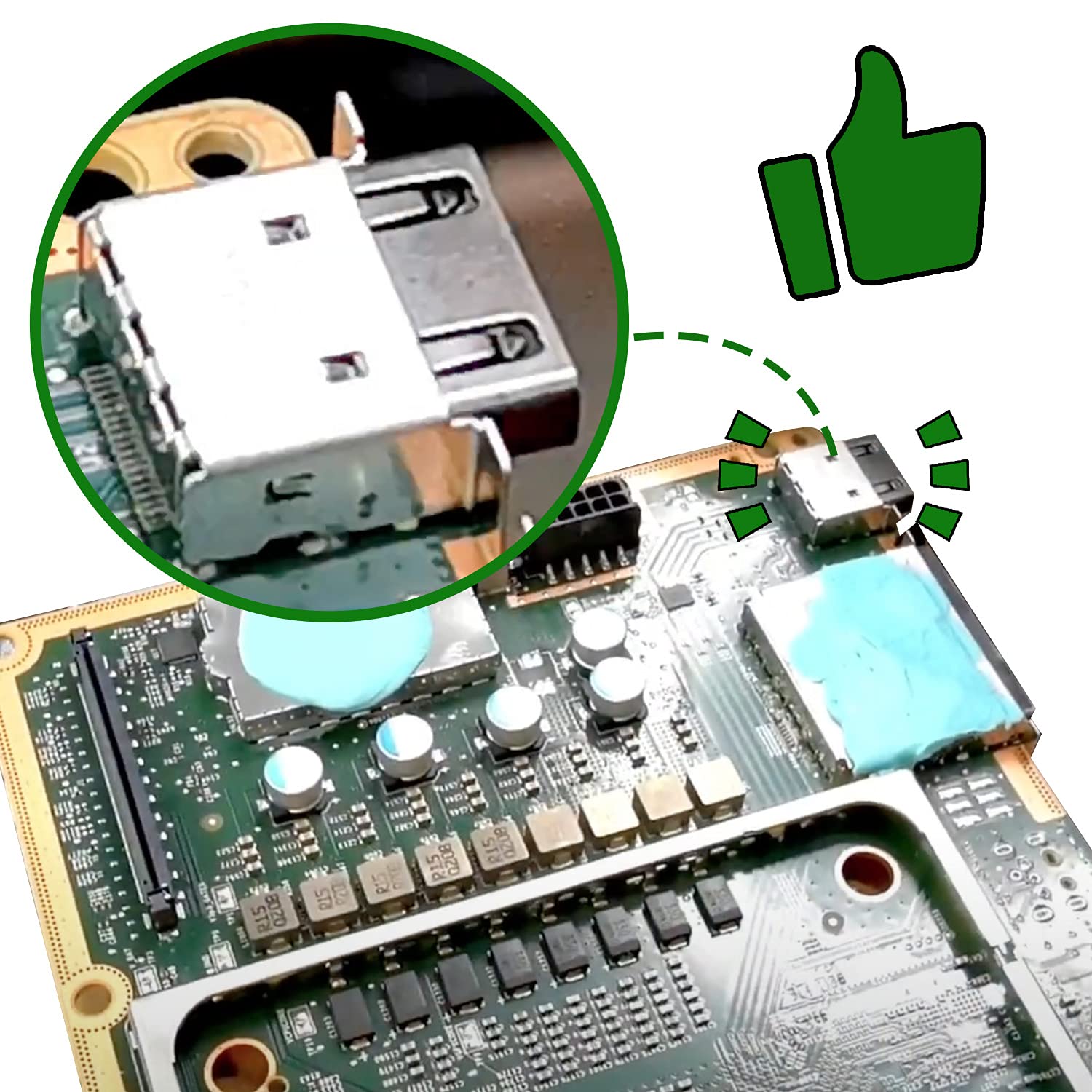 HDMI Port Replacement Kit for Xbox Series X, Display Socket Jack Connector Repair for XSX Console (Original OEM Quality), Including Tools (Screwdrivers, Tweezer, Spudger)