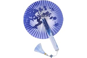 Round Folding Fans Handheld Compactly Design for Outdoor Game Christmas Decorations and Travel Accessories Hand Fan