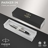Parker IM Ballpoint Pen Stainless Steel Chrome Trim Medium Point Blue Ink Gift view 2