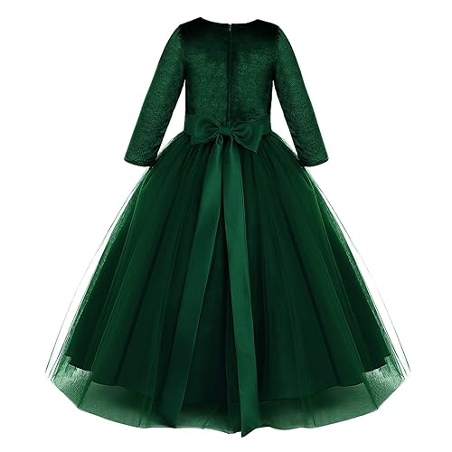 Toddler Christmas Dress Baby Girl Velvet Dress Long Sleeve Pageant