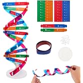 NUOBESTY DNA Model Kit Double Helix Structure Model 13 in | Assembling Biology Teaching Aid with Stand Color-Coded Base-pairing A-T G-C, STEM Classroom Science Fair Display for Ages 12+