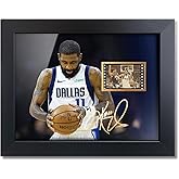 sufenvera Print Signed Kyrie Irving Poster Framed Photo 8x6 Inches,with Mini Film Display,Great Basketball Collectibles Gifts for Birthday/Christmas/Father's Day