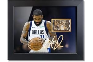 sufenvera Print Signed Kyrie Irving Poster Framed Photo 8x6 Inches,with Mini Film Display,Great Basketball Collectibles Gifts for Birthday/Christmas/Father's Day