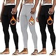 Cutecrop 3 Pack Men's Thermal Underwear Pants Fleece Lined Thermal Pant Thermal Leggings for Men Base Layer Bottoms