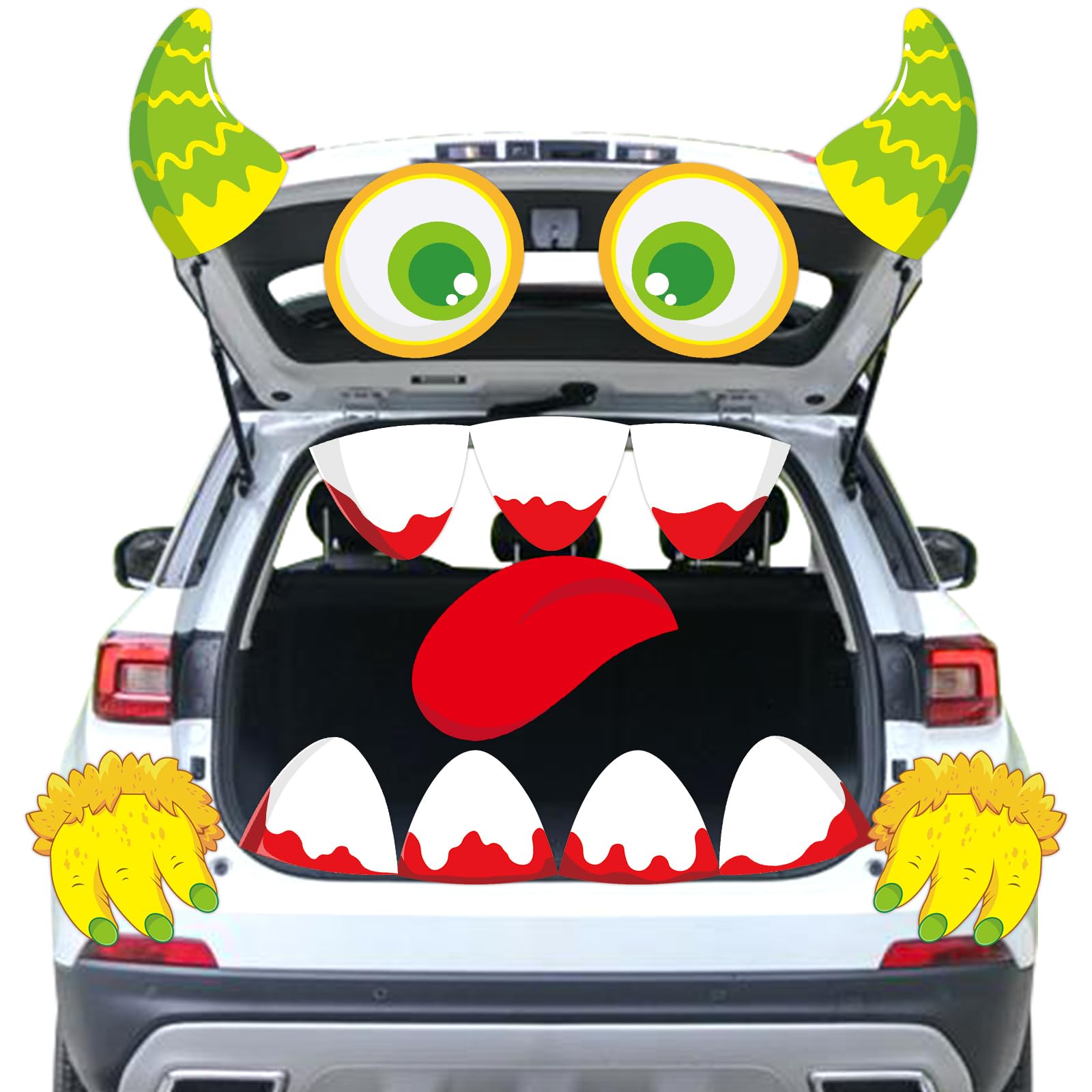 Photo 1 of Fancy Land Halloween Trunk or Treat Car Decorations Kit Monster Design for SUV Archway Garage Door Outdoor Halloween Decorations