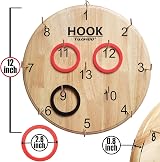TUAHOO Hoopla Ring Toss Game Wooden Board Hookey for Kids Adults Indoor Outdoor view 3