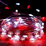 4-Pack Red and White Fairy Lights Battery Operated