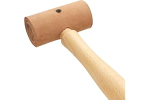 The Beadsmith Rawhide Mallet - 100% Natural Crafting Tool w/ 1.5" Diameter Rawhide Head and Hickory Handle, Prevents Marring 