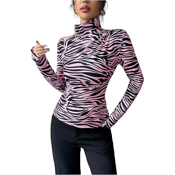 サイズ3 Marble Print Jersey High Neck Amazon.com: Lurhonp Women Long Sleeve Turtleneck Jumpsuit Zebra