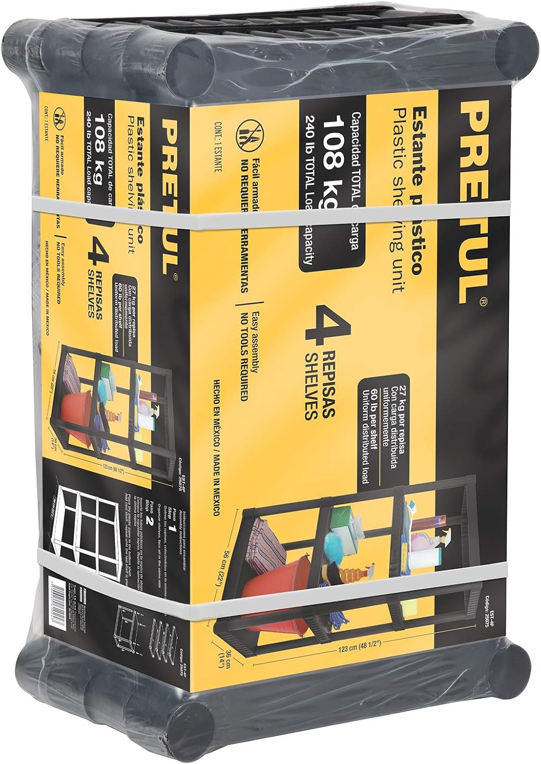 Plastic shelf, 4 shelves, Pretul Home Improvement