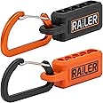 Screwdriver Bit Holder Storage Organizer – Railer 5-Hole Black and Orange Bit Holder with Carabiner - 2 Pack