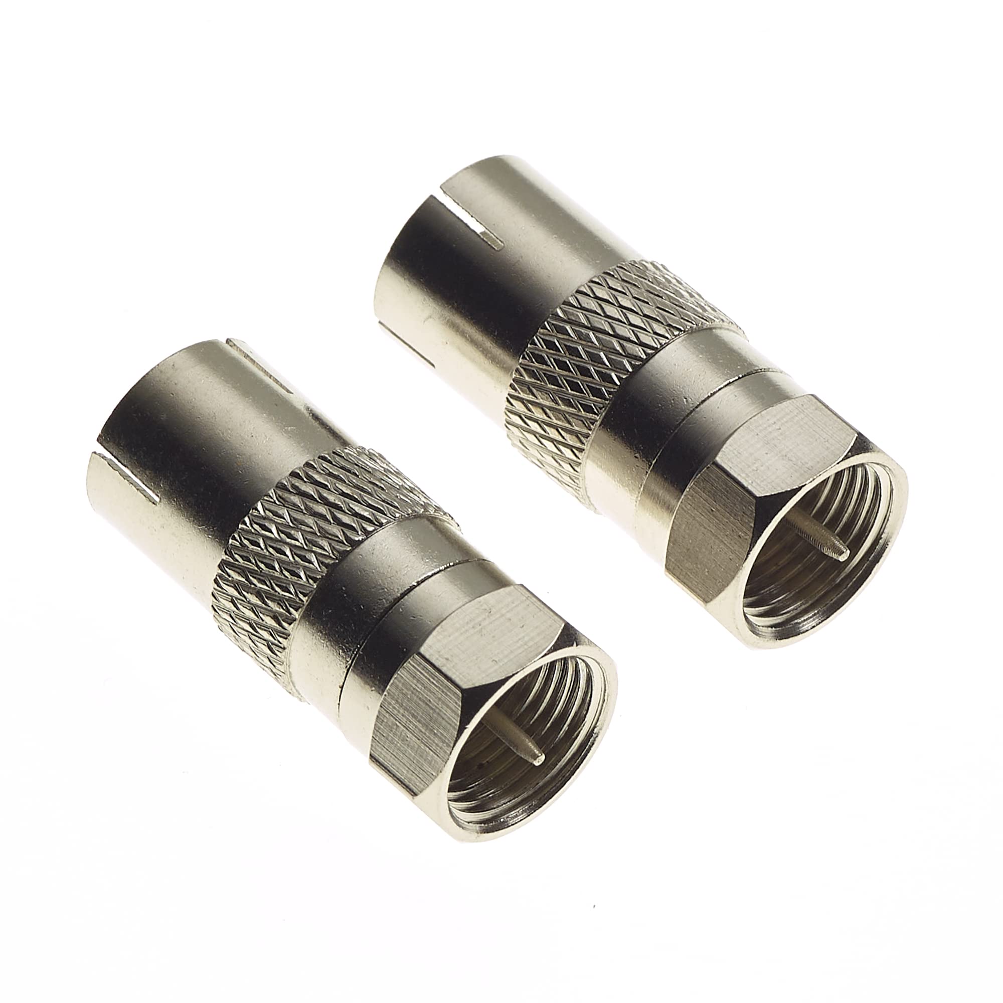 Keple TV Aerial Connector To F Connector For TV And Radio | F-Type Male Plug To IEC Coax Female Satellite Cable Connectors | Pack Of 2