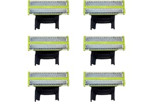 FEAYEA 6-Pack Replacement Blades Compatible with Norelco One 1 Blade, Durable Stainless Steel, Trim, Edge and Shave,Suitable spare blades QP210/80 QP2515 QP2520 QP6510 QP6530