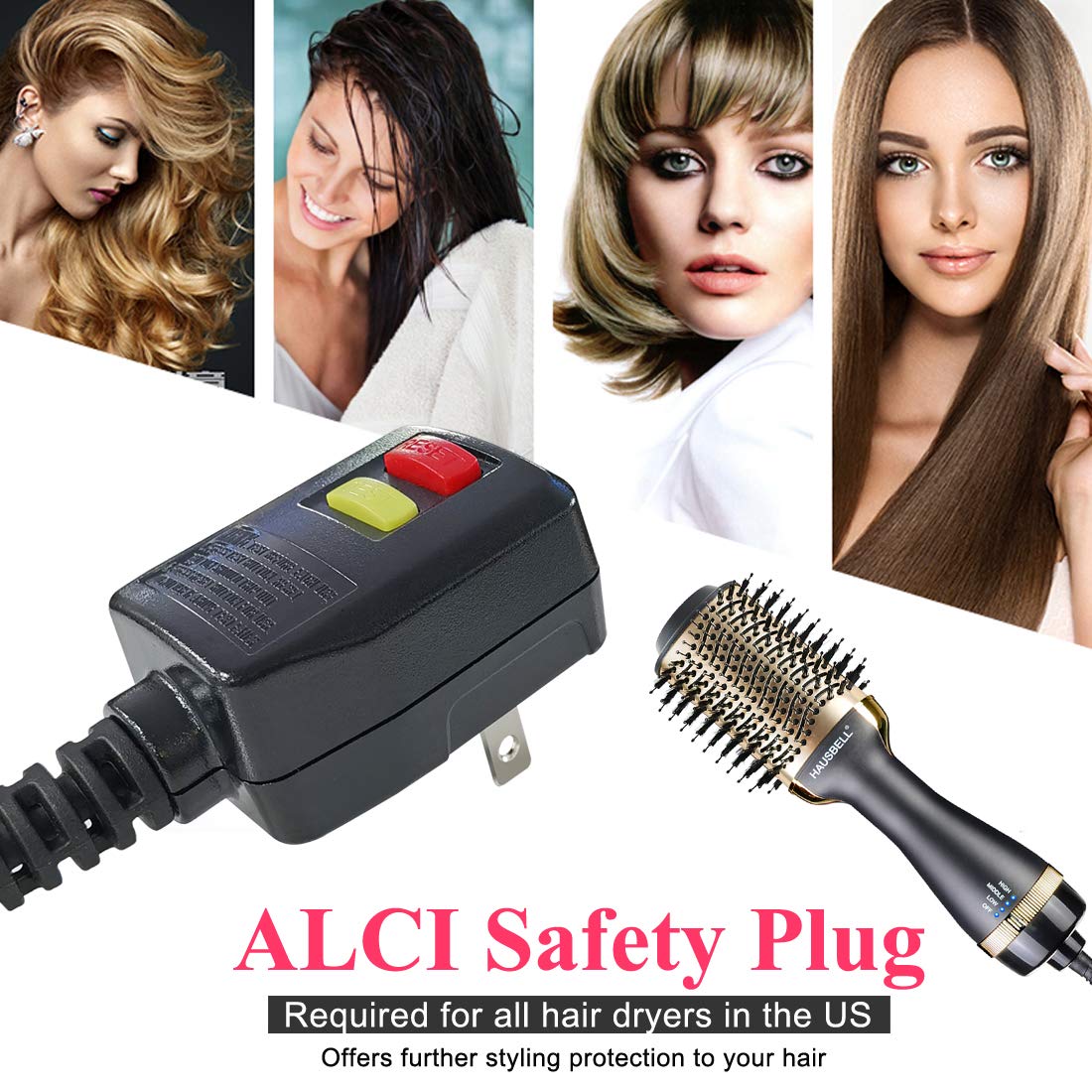 HAUSBELL Hair Dryer Brush, Hot Air Brush, Multifunctional Hair Dryer and Volumizer, Negative Ions Blow Dry Brush for Hair Dryer, Straightener, Curler and Styler, Brush Hair Dryers, Blow Dryer Brush : Beauty