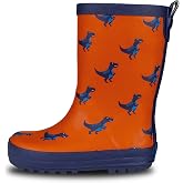 LONECONE Rain Boots with Easy-On Handles in Fun Patterns for Boys and Girls | Waterproof Natural Rubber - Toddler Rain Boots with Non-Slip Outsole &amp; Easy Pull Handles - Solid, Pattern &amp; Glitter Designs