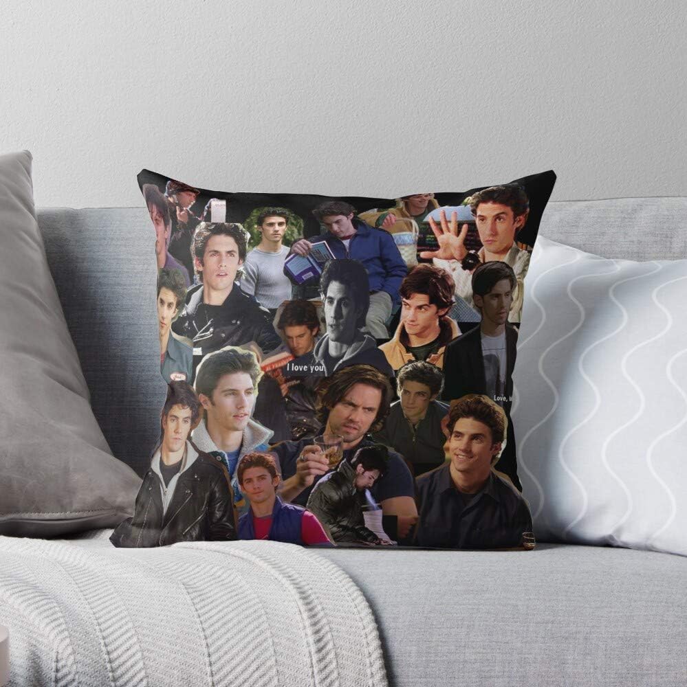 VIKTORSA Collage Ventimiglia Loreali Luke Rory Tv Pop Jess Mariano Gilmore Danes Milo Culture Show Square Form Decorative Indoor Cotton Throw Pillow