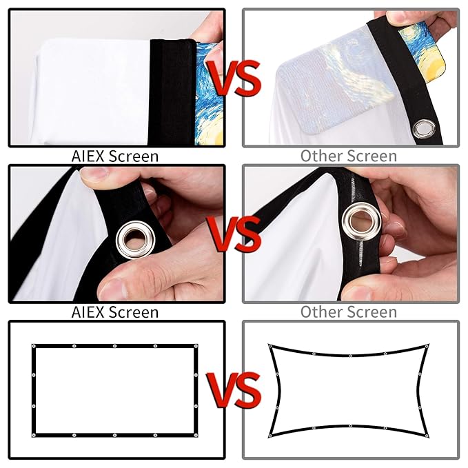 AIEX 120”16:9 4K HD Pantalla para Proyector Portátil Plegable ...