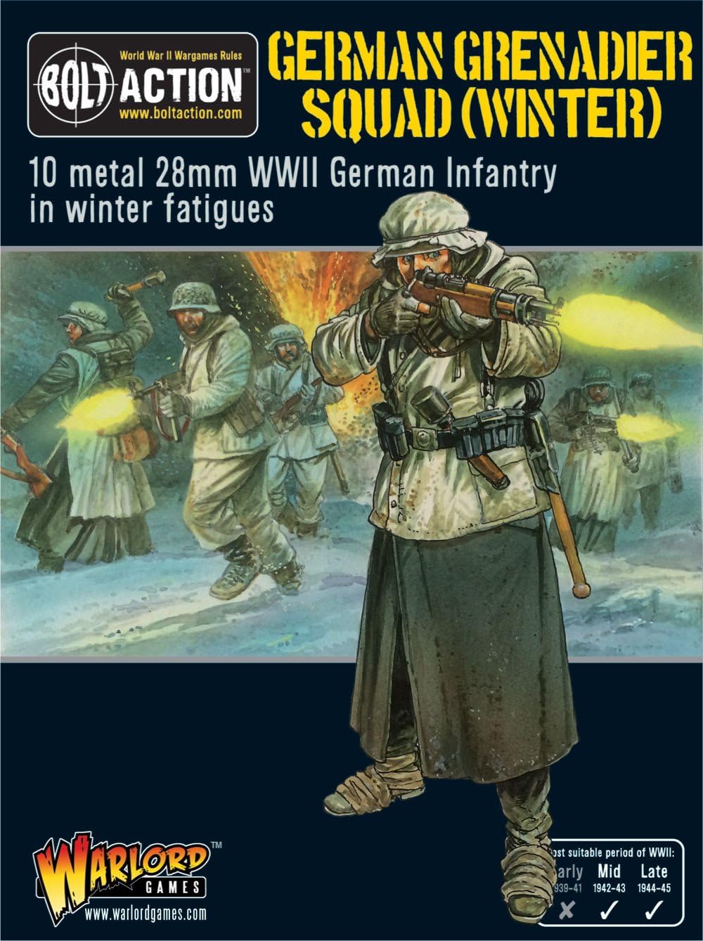 Warlord Games German Army Grenadiers in Winter Clothing - 28mm Scale Metal Miniatures for Bolt Action Highly Detailed World War 2 Miniatures for Table-top Wargaming