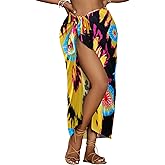 Bsubseach Women Sarong Swimsuit Coverups Long Pareo Bikini Wraps Skirt Beach Bathing Suit Cover Up