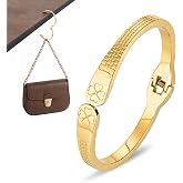 MAGTOBO Purse Hook for Table, 18K Gold Plated 2-in-1 Bracelet Hanger | Heavy Duty Holds up to 30 lbs, Anti-Slip Secure Grip, Bag holder for Car Office Restaurant, Portable with Gift Box