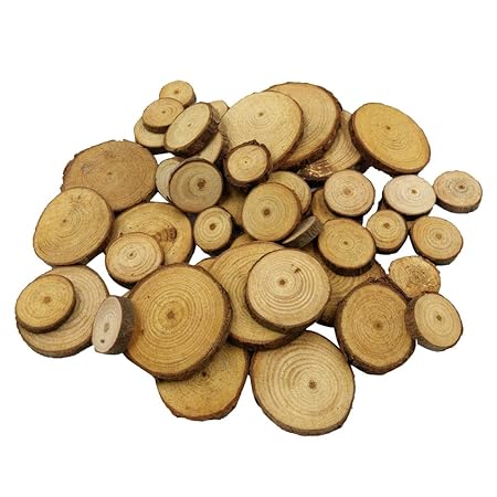 Sharplace 20/50 Stück Natur Kiefer Holz Scheiben Für Hochzeit Weihnachten Wohnkultur Mittelstücke - Farbe 1, 50pcs 2-4cm