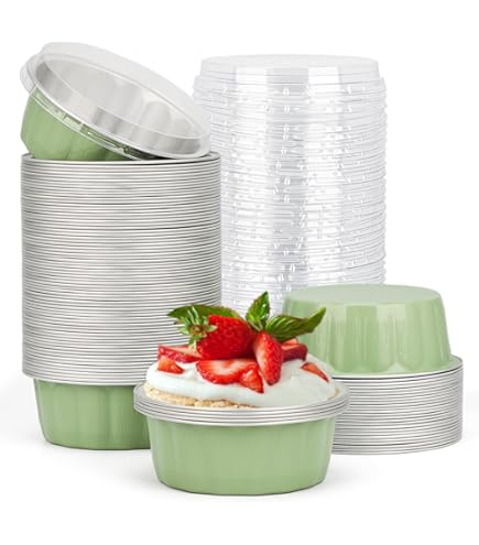 Lot De 10 Ramequins En Aluminium, Lot De 10 Caissettes, Ramequins Ronds En Alu, Ramequins