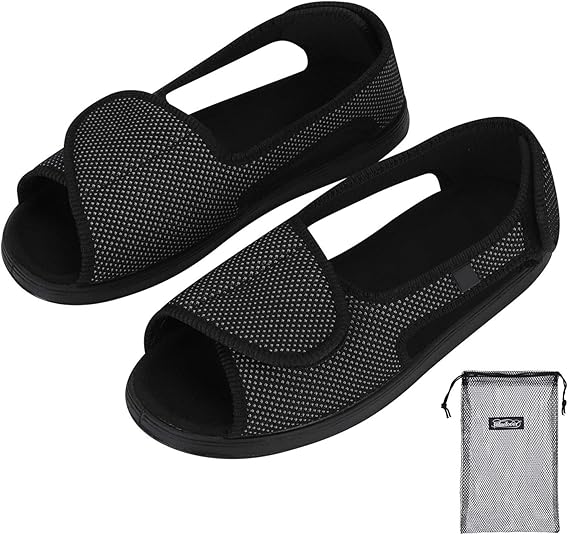 Womens Diabetic Shoes Extra Wide Edema Swollen Shoes Comfort Elderly Slippers Adjustable