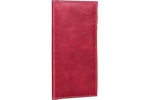 LLi Cufite Leather Checkbook Cover for Top & Side Tear Registers Duplicate Checks with Plastic Insert Flap Card Holder Pen Hoop Slim Wallet for Men Women