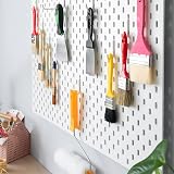sourcing map 4pcs L Style Pegboard Hooks 3.75" Black Metal Garage Tool Storage view 6