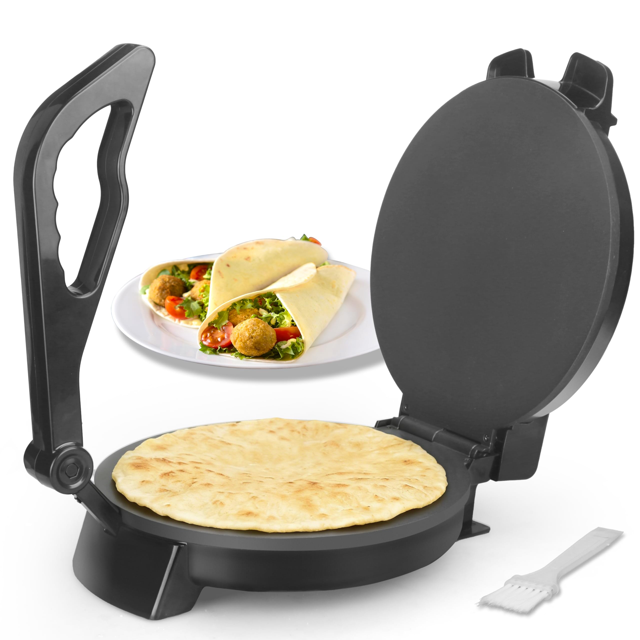 Photo 1 of **Untested**
FineMade Compact 10'' Roti Maker Machine, Electric Tortilla Press with Detachable Handle, Prensa Para Tortillas,Chapati Maker Machine, Burrito Maker, Tortillera, Black