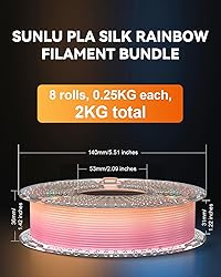 SUNLU 3D Printer Filament Bundle, PLA Silk Rainbow