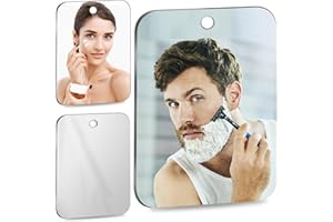 CANHARD Shatterproof Shower Mirror for Shaving Mirror for Shower,Plastic Mirror,Unbreakable Small Mirror,(Large,10.7''x8'') Handheld Frameless Makeup Camping Bathroom Mirror,Travel Shaving Mirror for Shower