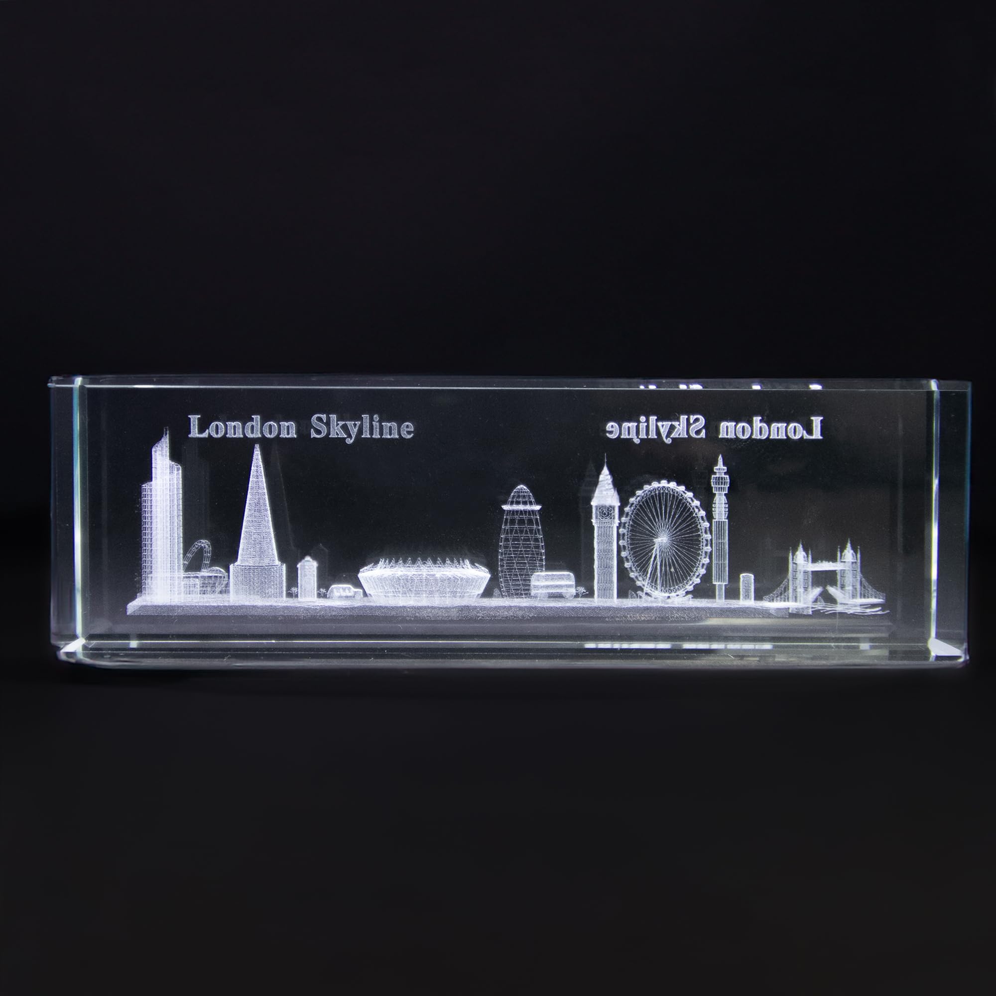 SAJAK 3D London Skyline Crystal Glass Ornament – Laser Engraved Quartz Collectible Gift for Home Decor, Office, Wedding, Anniversary & Party Keepsake