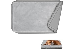 Explore Land Waterproof Dog Bed Cover Machine Washable Fluffy Dog Bed Replacement Cover for 48 Inch Crate, 48Lx30Wx4H inch, Gray