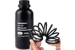 Aceaddity ABS-Like Pro Printer Resin - 405nm UV-Curing Standard Photopolymer Resin with Hardness and Toughness for LCD/DLP/SLA 3D Printers, High Precision & Non-Brittle (Black, 1kg)