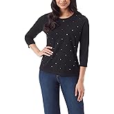 Gloria Vanderbilt Womens Amanda 3/4 Sleeve Soft Knit Top Standard