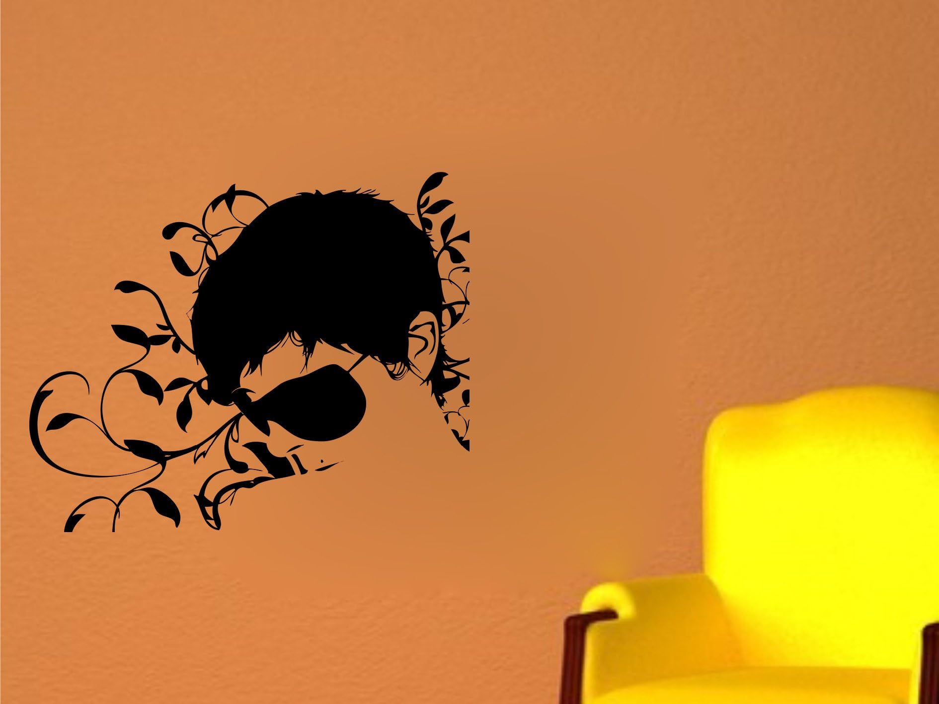 Fingerprints Guy with sunglasses Wall Art Sticker - Black, Small