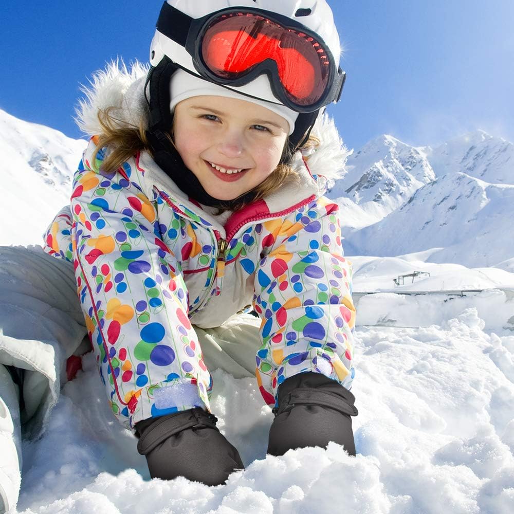 Terra Hiker Kid's Ski Mittens, Water-Resistant and Windproof Gloves, Breathable Ripstop Fabric for Boys, Girls in Cold Weather, Suitable for Children Aged 2-6 : Clothing