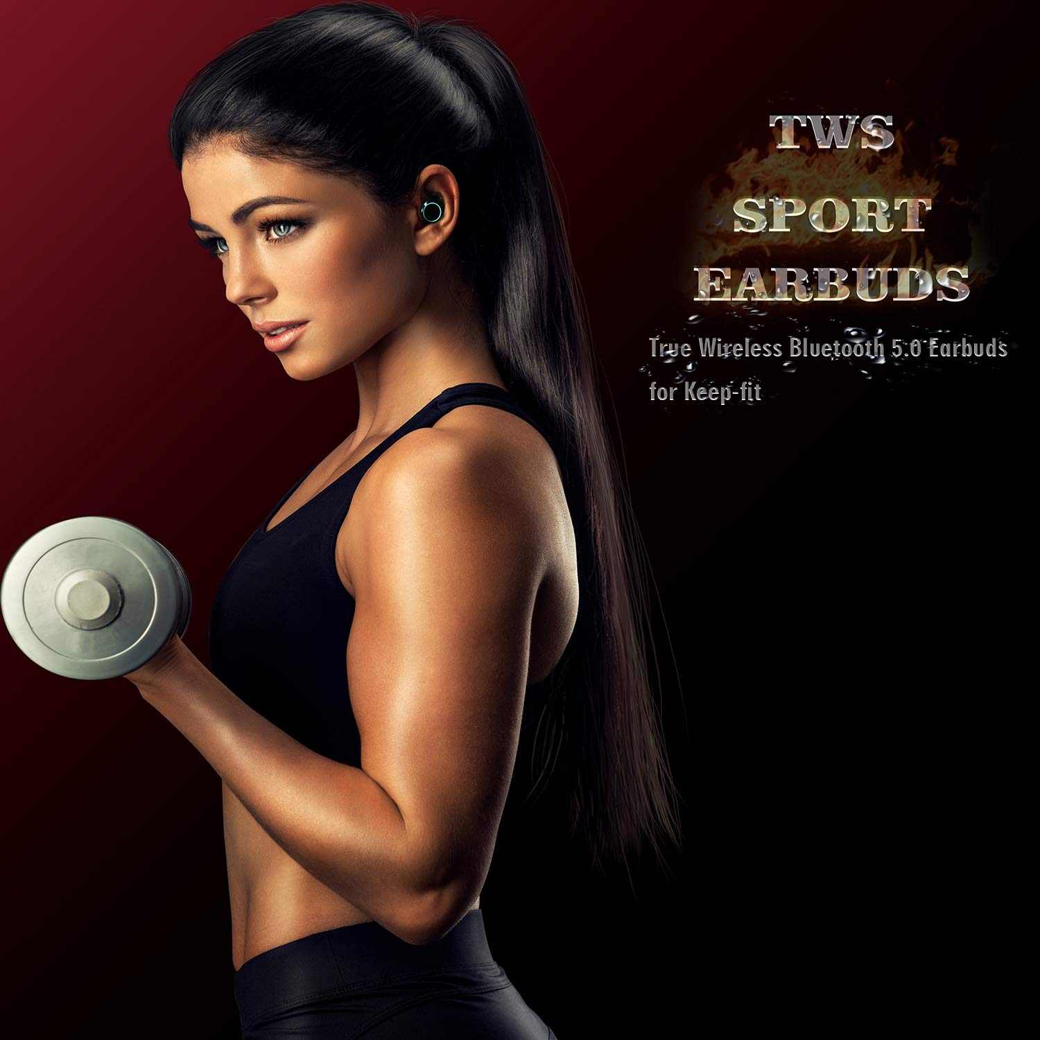 True Wireless Earbuds, Bulife TWS Bluetooth 5.0 Headphones, in-Ear Stereo Wireless Earphones, Deep Bass 3D Stereo Sound Headset for Running Sports,Portable Charging Case