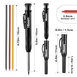 Hiboom 4 Pack Carpenter Pencils Set with 24