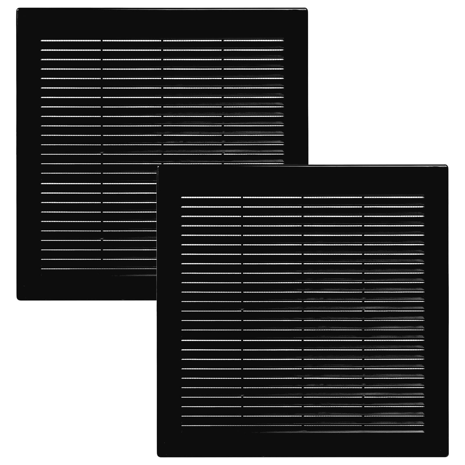 Vent Systems 300 x 300 mm / 12'' x 12'' Inch Black Soffit Vent Cover - Pack of 2 - Flat Square Air Vent Louver - Grille Cover - Built-in Insect Screen - HVAC Vents for Bathroom, Home Office, Kitchen — image 1