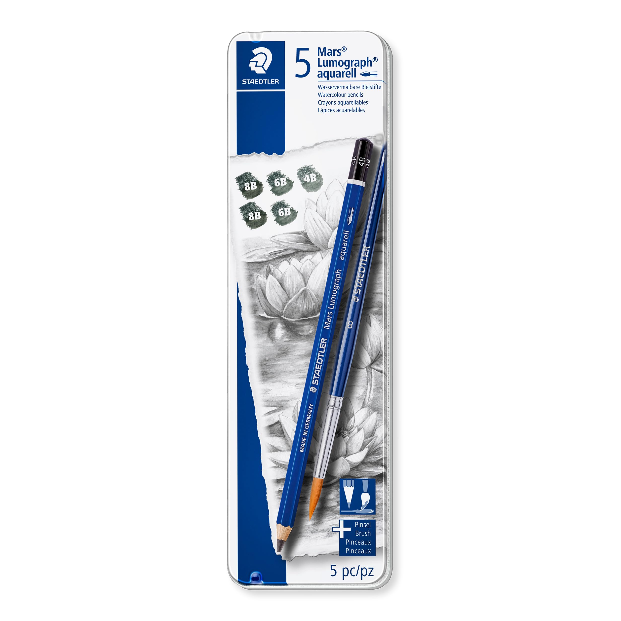 STAEDTLER Hexagonal Pencils Made in Germany Watercolour 6er Sortierung blue