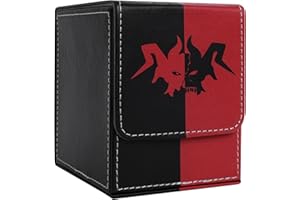Zettokete Card Deck Box with 2 Dividers, MTG Commander Deck Box Holds 100+ Double-Sleeved Cards, Leather Magnetic Deck Case C