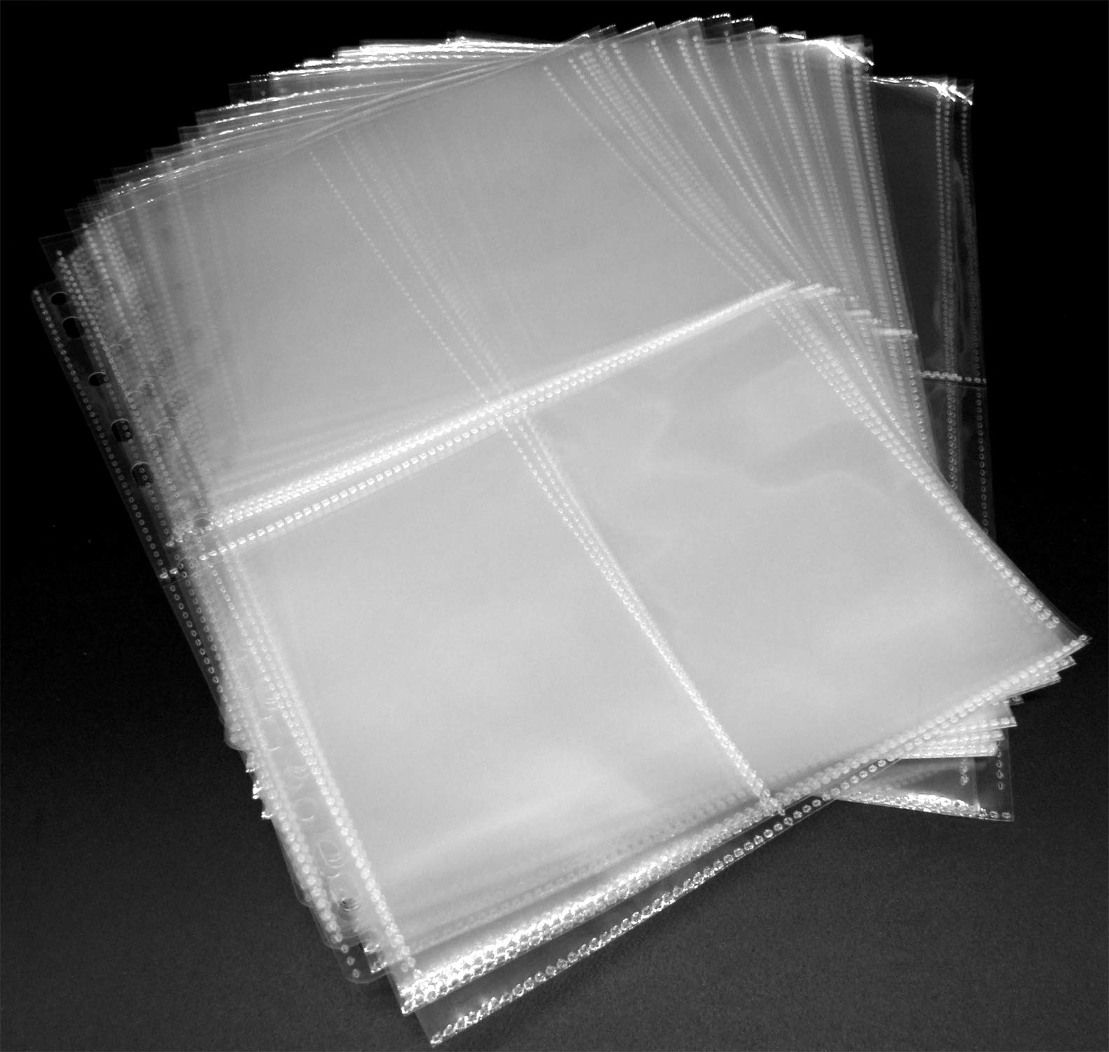 docsmagic.de 50 4-Pocket Album Pages 3.5" x 5.25" - Photo Postcard - 95 x 144 mm - 11-Hole