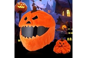 MXJ GEAR Motorcycle Helmet Cover, Funny Cartoon Plush Helmet Protection, Halloween Pumpkin Helmet Cover,Halloween Motorcycle Helmet Accessories for Full Helmet