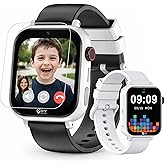 Kipywatch Smart Watch for Kids - Kids Watch with GPS Tracker, Safe Zones Alert – Camera, Voice & Video Call, School Mode – Parental App, Subscription Required - Extra White Strap - Gifts for Boys 3-12