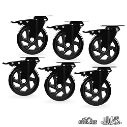 Caster Wheels, Heavy Duty 5 Inch Casters Set of